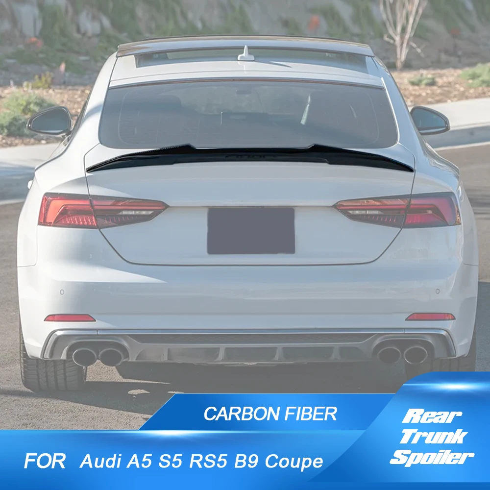 

Carbon Fiber B9 Spoiler Car Rear Trunk Spoiler Boot Lip Wing for Audi A5 S5 RS5 B9 Coupe 2 Door Not for Convertible 2017-2023
