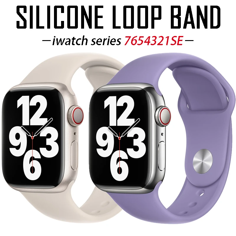 

Silicone Strap For Apple watch band 44mm 45mm 42mm watchband bracelet iWatch 40mm 38mm 41mm correa apple watch serie 6 5 3 SE 7