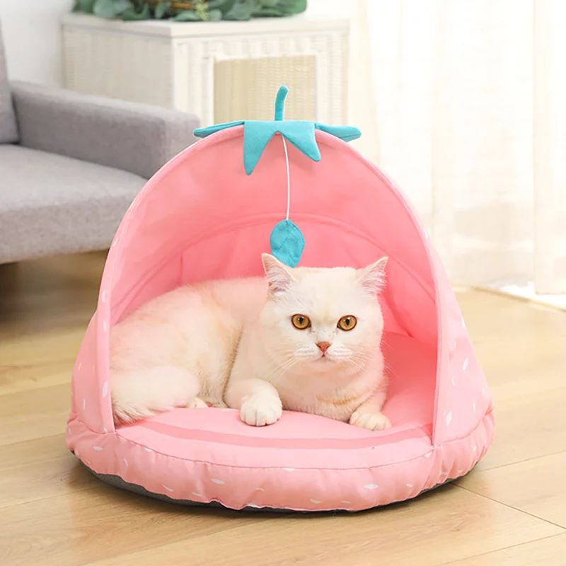 Летняя складная корзина для домашних животных с фруктами и кошками