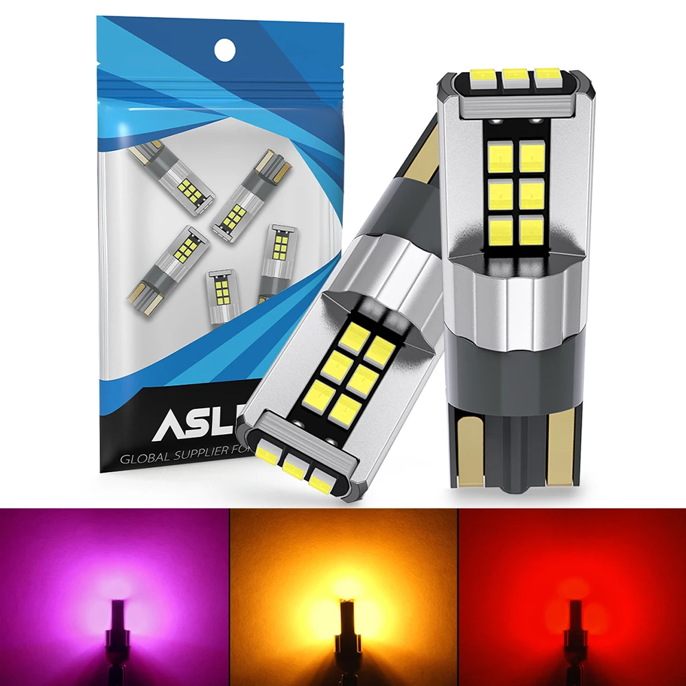 

2x W5W T10 LED CANBUS No Error 5W5 12V 4W 2000Lm Super Bright Car Interior Side Light 194 2016 SMD Auto Bulb White Amber Red