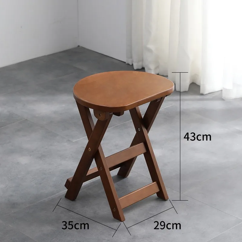 Beech Stool Folding Chair Solid Wood Folding Stool Home Dining Chair Kitchen High Bench Can Be Folding Chair Bar Stool