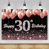 rose gold 30th birthday backdrop boys girls thirty birthday party photography background photo studio props banner