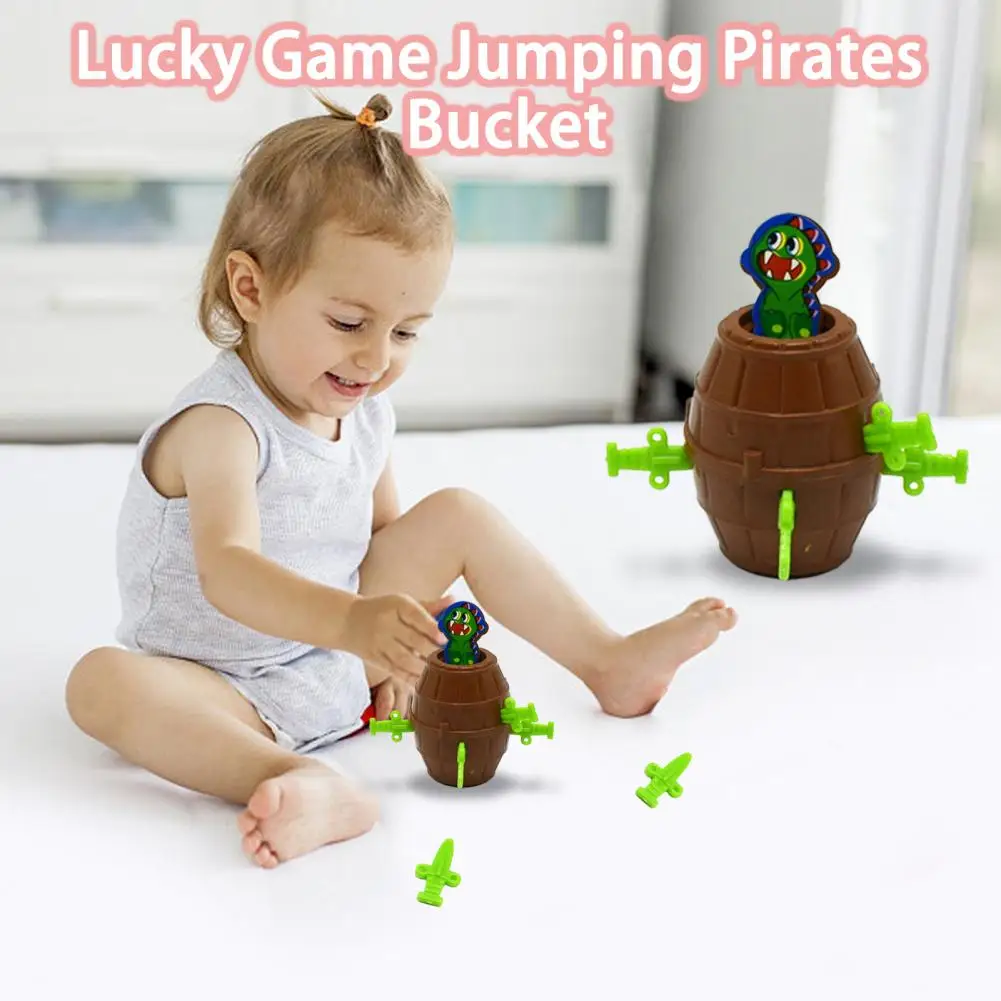 

Tricky Barrel Mini Novelty Reusable Game Pirate Bucket Kiddie Toy Desktop Toy