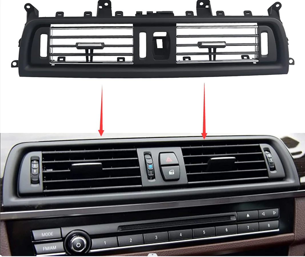 

Front Console Grill Dash For BMW 5 Series Chromed Air Conditioner Vent F10 F11 F18 520 523 525 528 530 535 Replaces 64229166885
