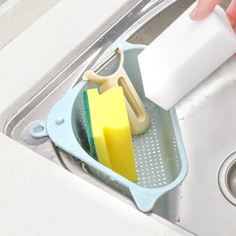 

Kitchen Sink Multi-function Triangle Storage Rack Multi-purpose Dishwashing Sponge Drain Rack Storage Rack