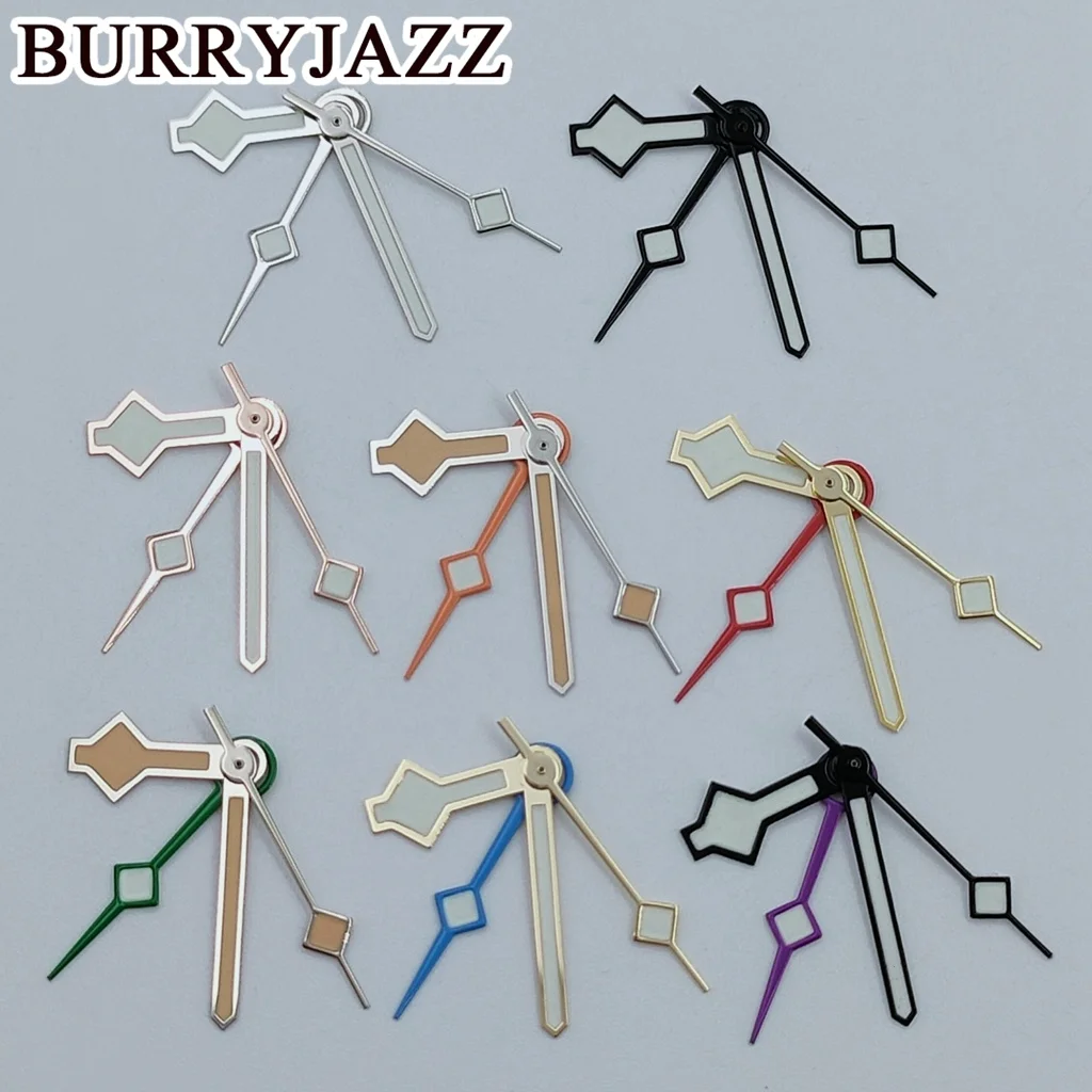 Фото BURRYJAZZ NH34 GMT часы серебряные, черные, золотые, розовые, золотые, зеленые светящиеся стрелки №1