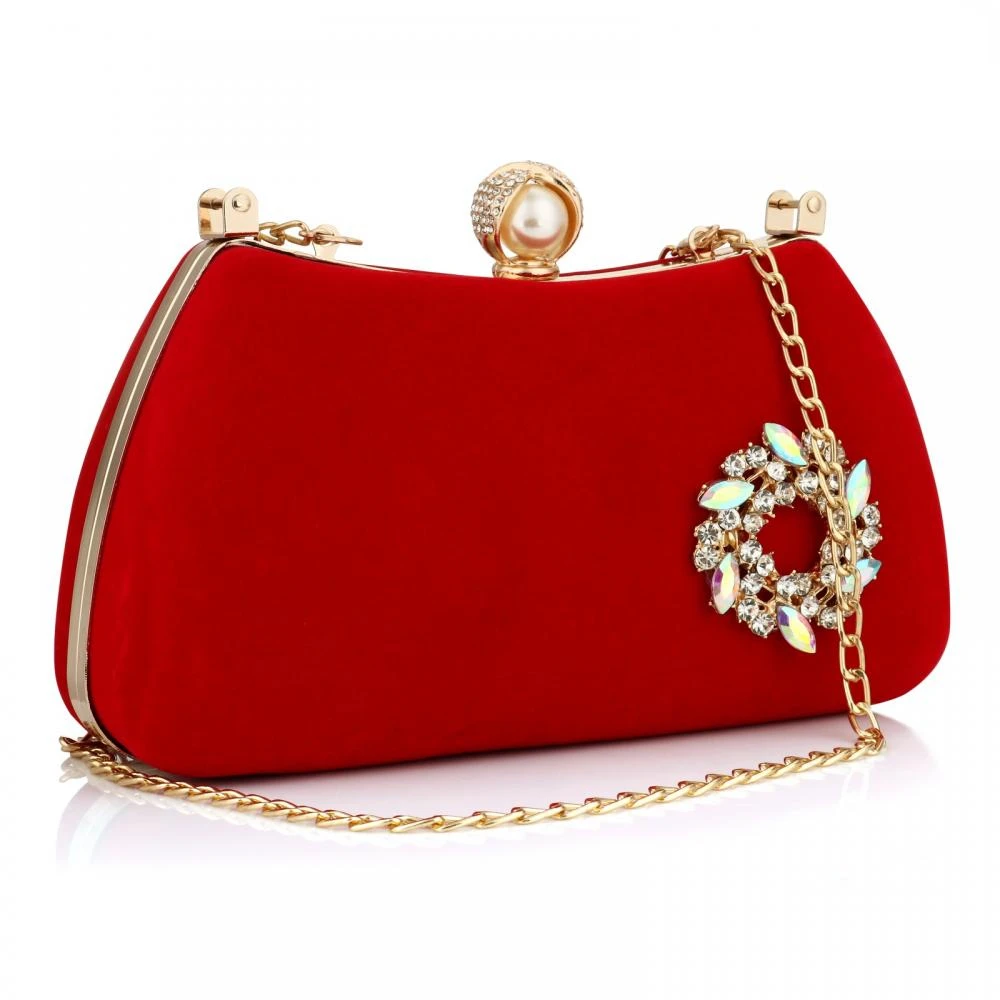 

Elegant Velour Hard-Surface Women Evening Bags Rectangle Box Bag Handbags Black Red Fashion Party Clutches Ladies bolsa feminina