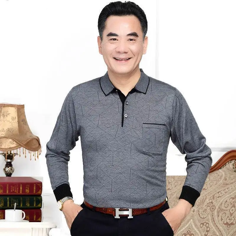 

2023 New Spring Men's Classic Business Polo Mens Cotton long-Sleeved Business Casual Hot Polo Shirt Male Dropshipping X37