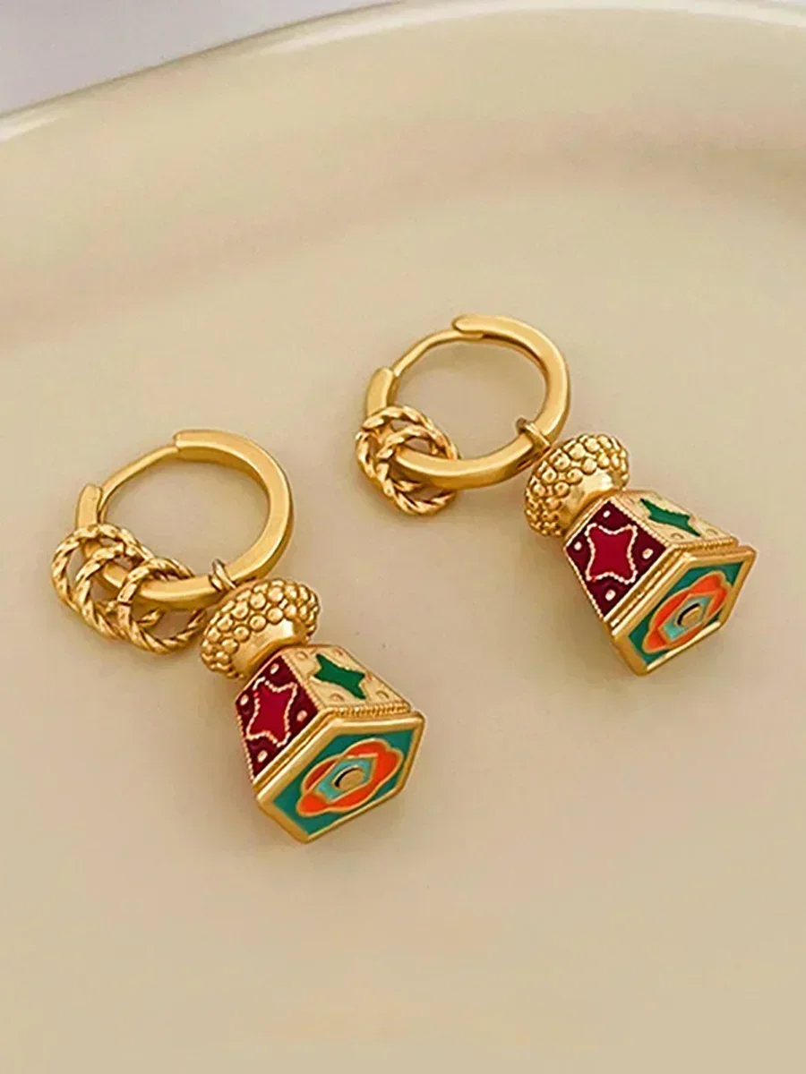 Новые китайские эмалированные глянцевые серьги из серебра S925 пробы