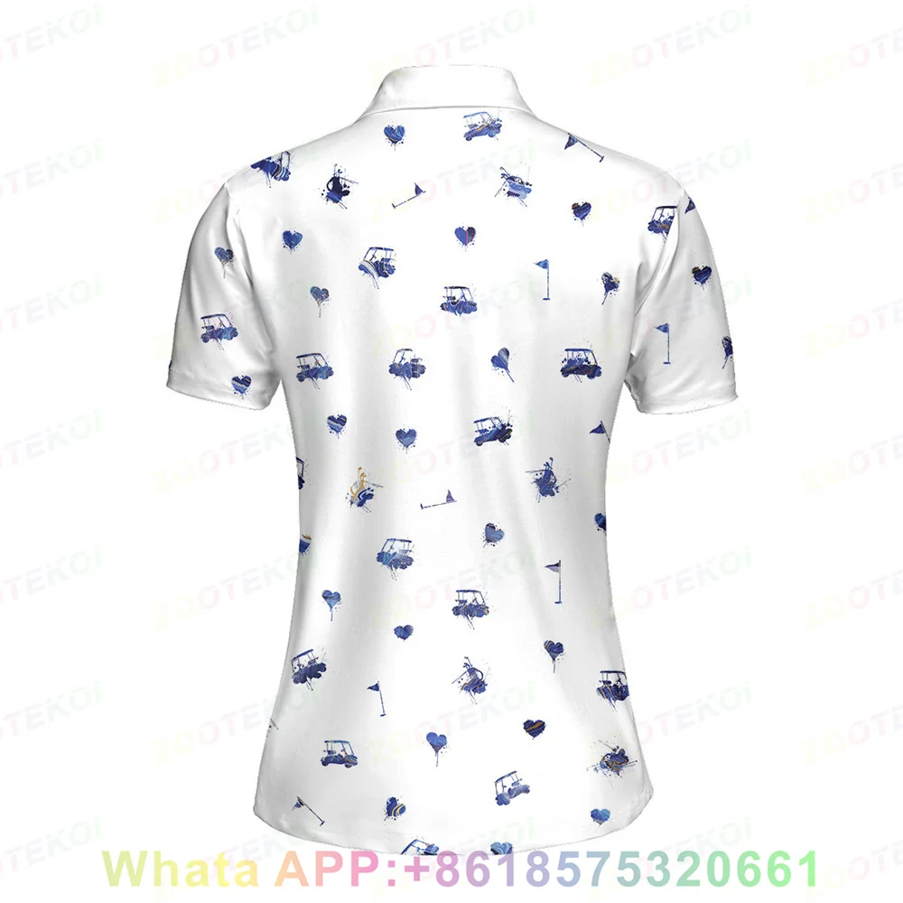 Short Sleeve Women Polo Shirts Cool Printing Lapel For Female Golfers Badminton Volleyball Table Tennis Sports Quick Dry T-shirt