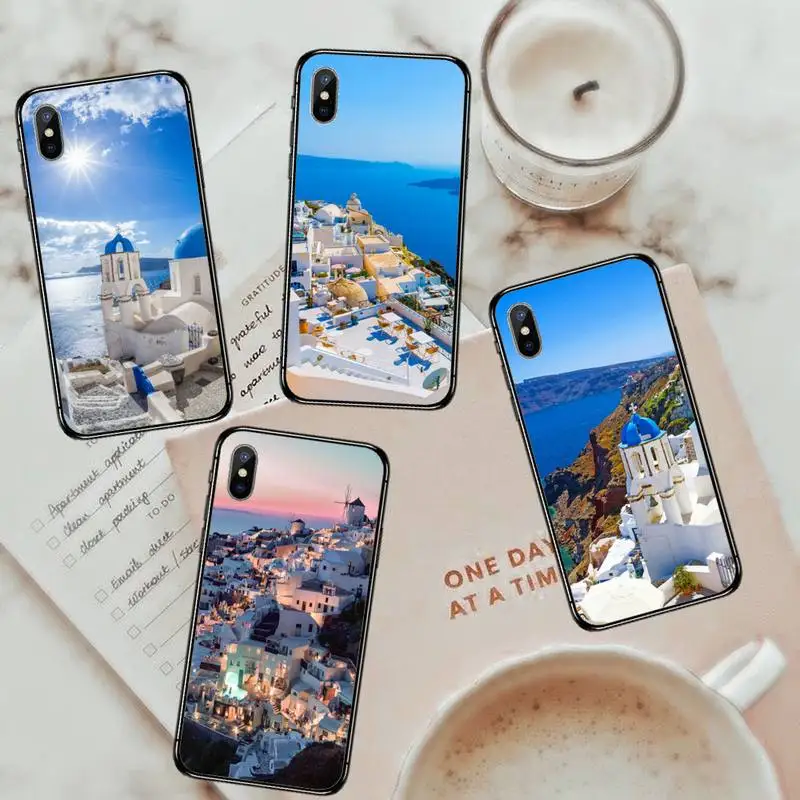 

Oia Santorini Greece Church Phone Case For iphone 12 11 13 7 8 6 s plus x xs xr pro max mini shell
