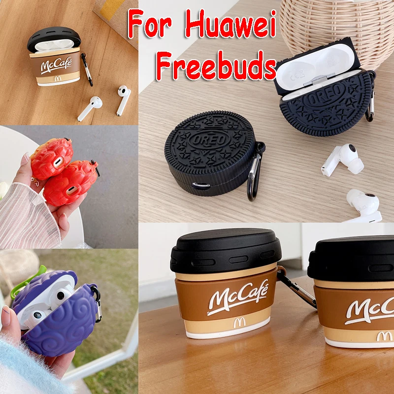 

Cartoon Cover for Huawei Freebuds 5i Case Cute Food Silicone Earphone Case Freebuds 5 4i Freebuds Pro 2 3 Funda Protective Cover