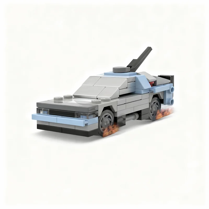 Фото 103 шт. MOC City Champions I Shrunk 77256-1 BTTF DeLorean Модель из строительных блоков, архитектурная игрушка, подарок на Рождество, день рождения, художественная идея №2
