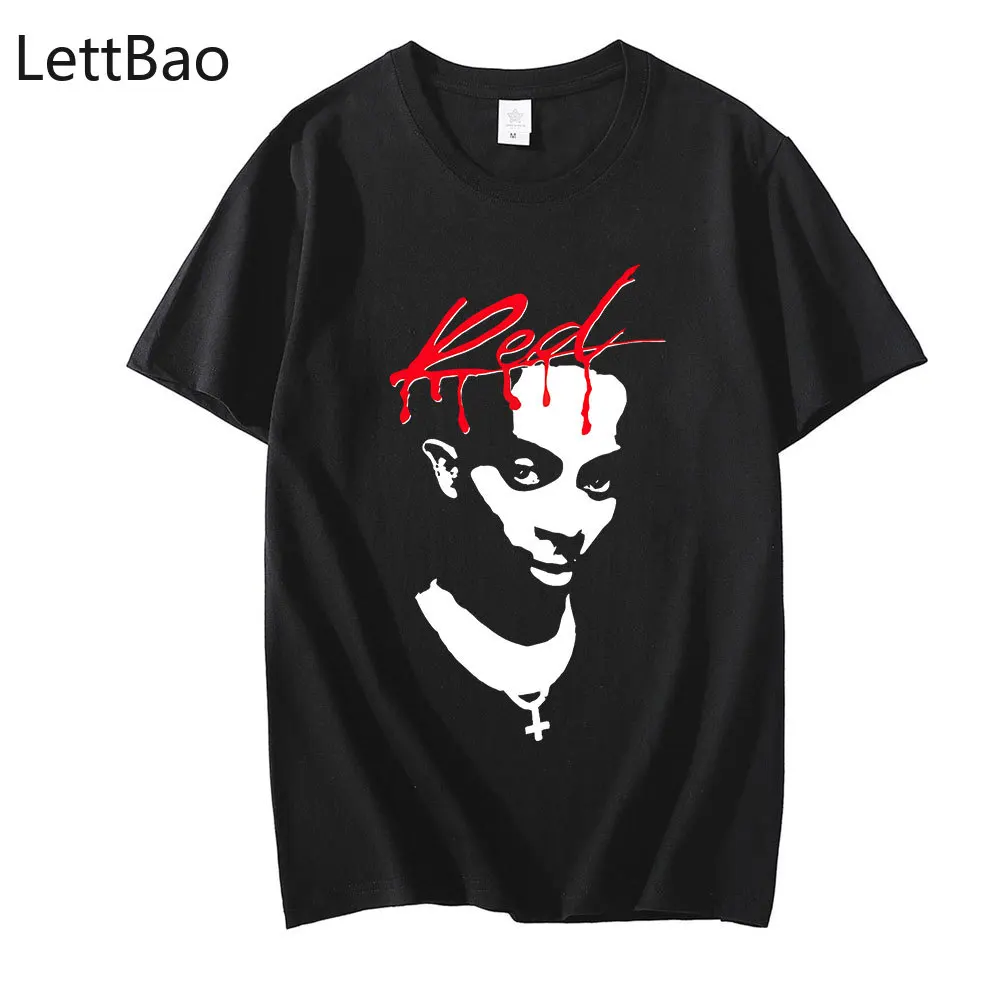 

New Playboi Carti Music Album Red Print T-shirt Vintage 90s Rap Hip Hop T Shirt Fashion Design Casual T-Shirts Hipster Men Tops