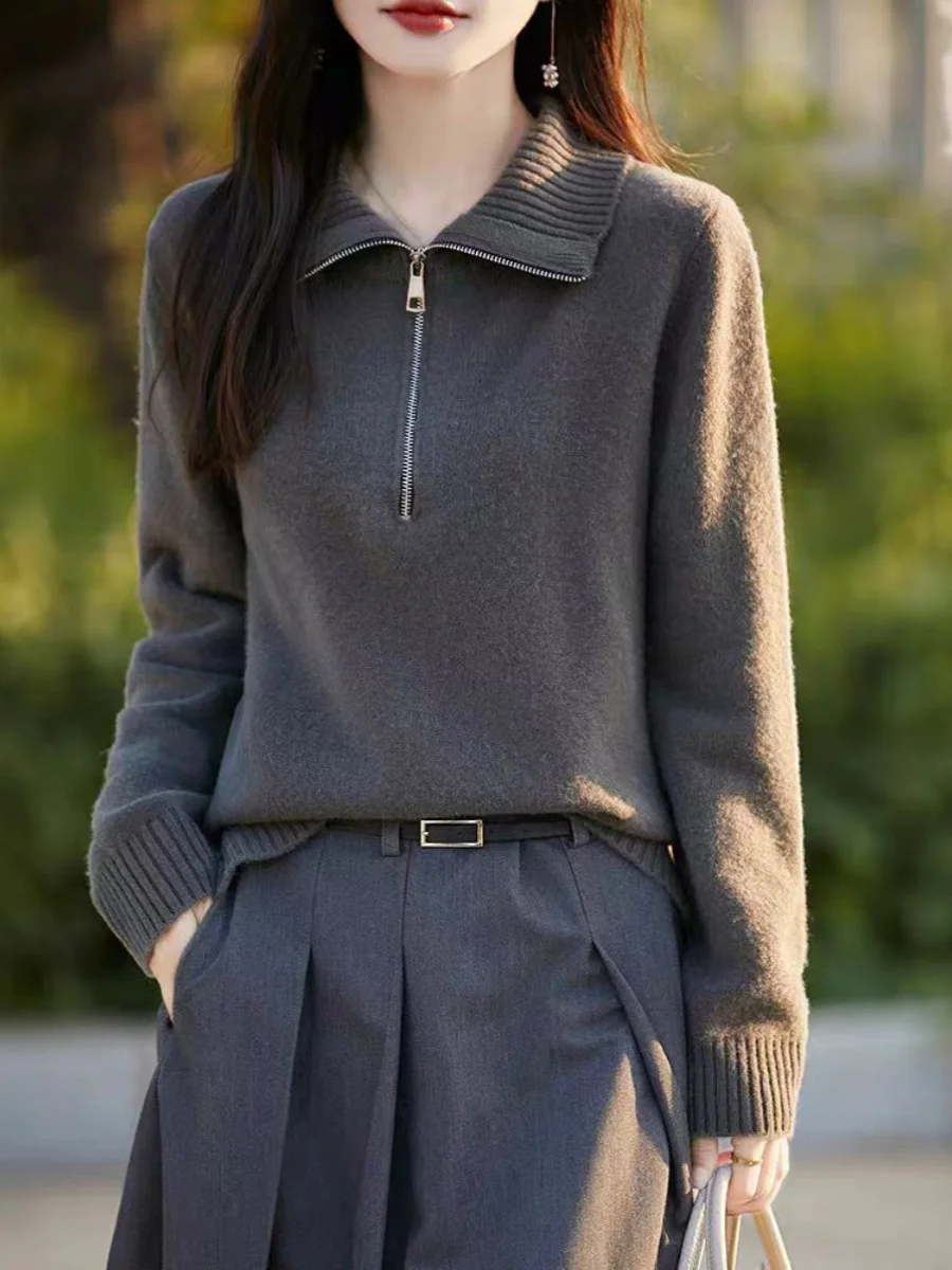 Girdear с белым воротником новинка 2024 осень и зима новый мягкий клейкий свитер