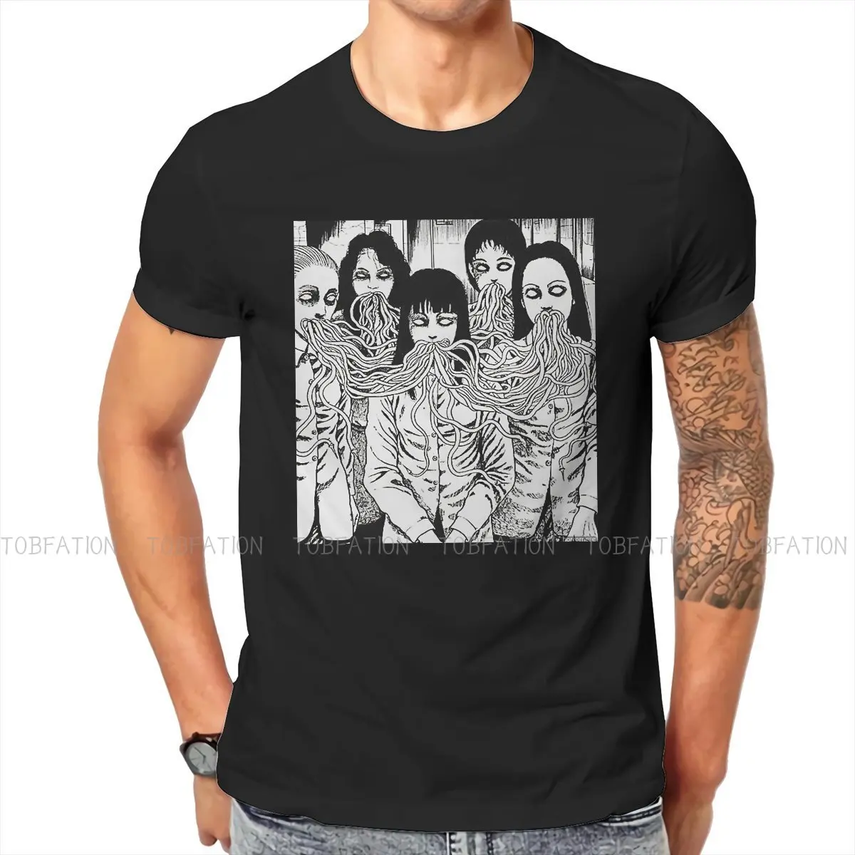 

Футболка Junji Ito мужская с круглым вырезом, тенниска из чистого хлопка, майка в стиле хип-хоп, Подарочная одежда, уличная одежда, 6XL