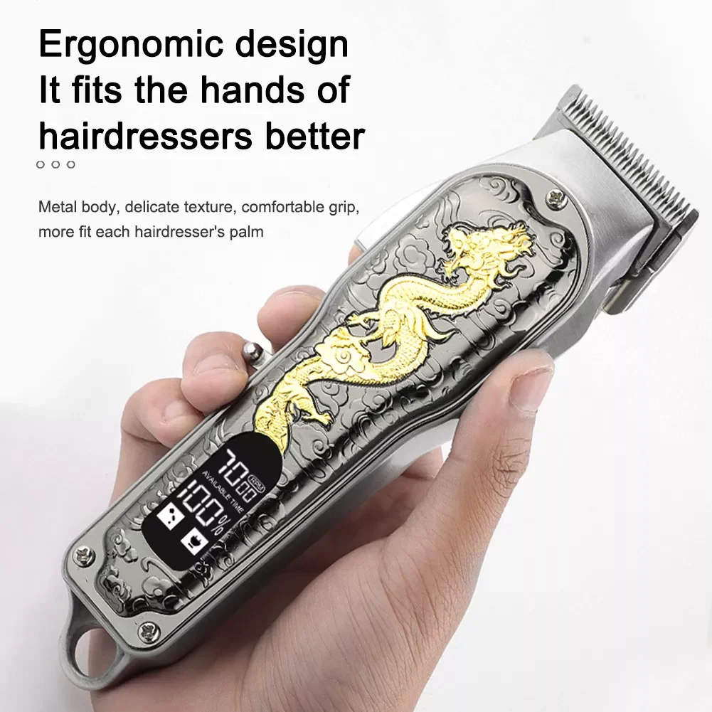 Man  Hair Clipper Portable LED Display Hair Cutting Machine Replaceable Limit Comb Hair Trimmer Machine for Hair Salon enlarge