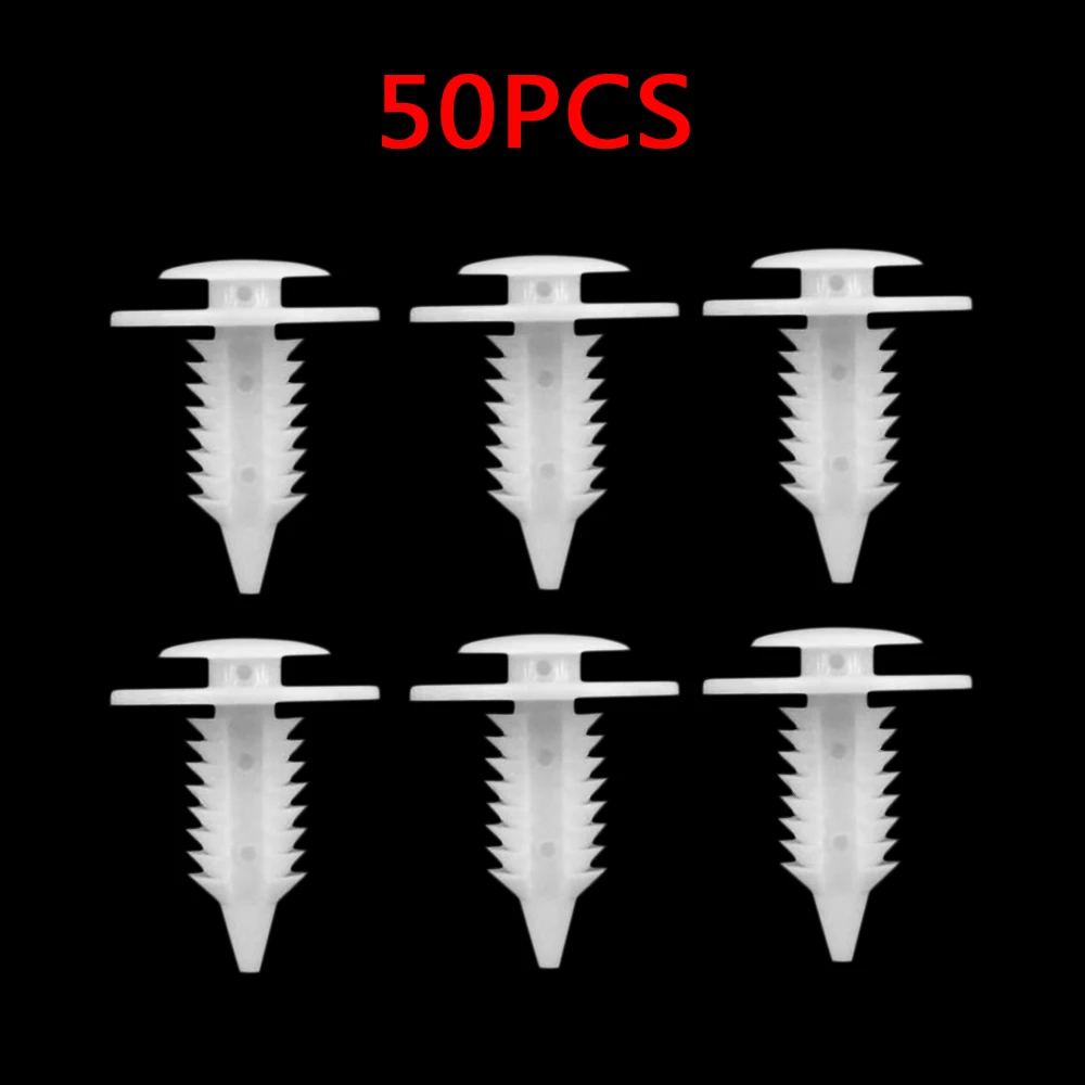 

50 Pcs Car Auto Fits Nylon Pickup Door Panel Clips Fasteners White Replacement Useful Tools For Dodge Ram 1500 2500 3500