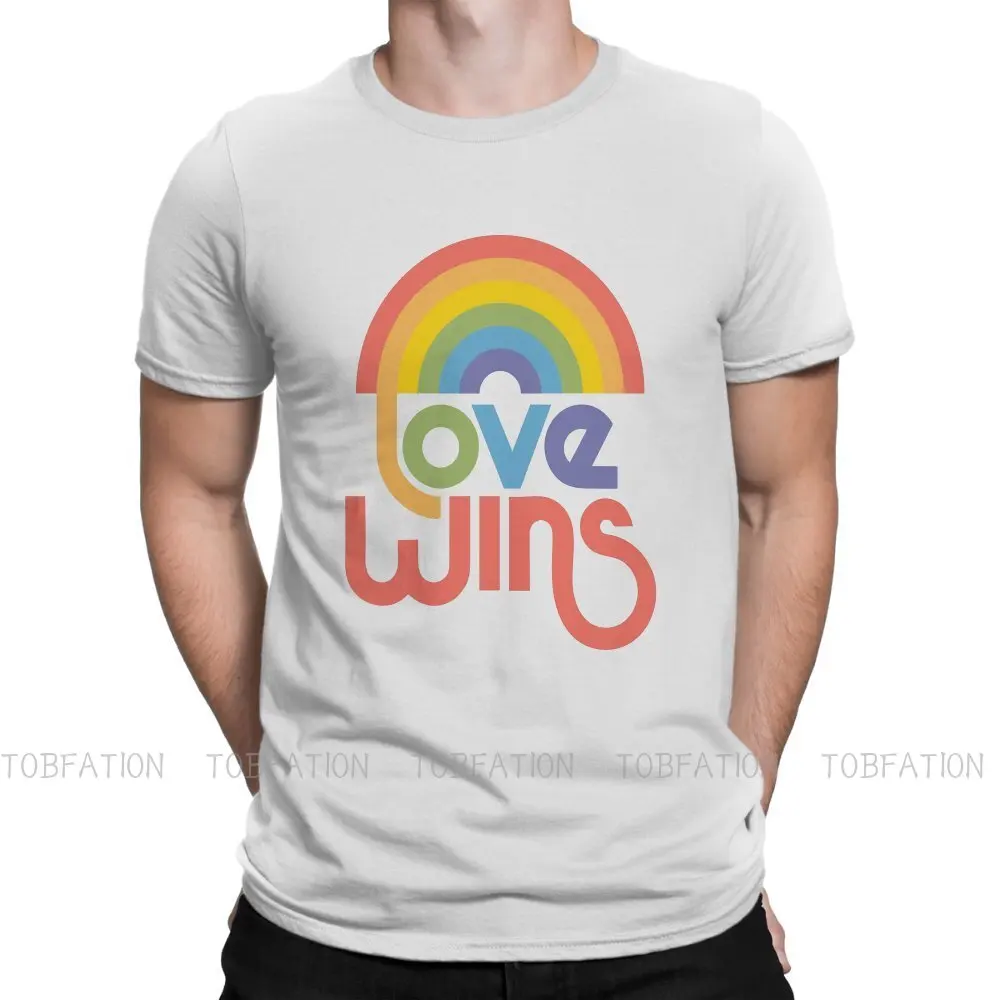

Gay Rainbow Boys Love TShirt for Men Love Wins Humor Casual Sweatshirts T Shirt High Quality New Design Fluffy