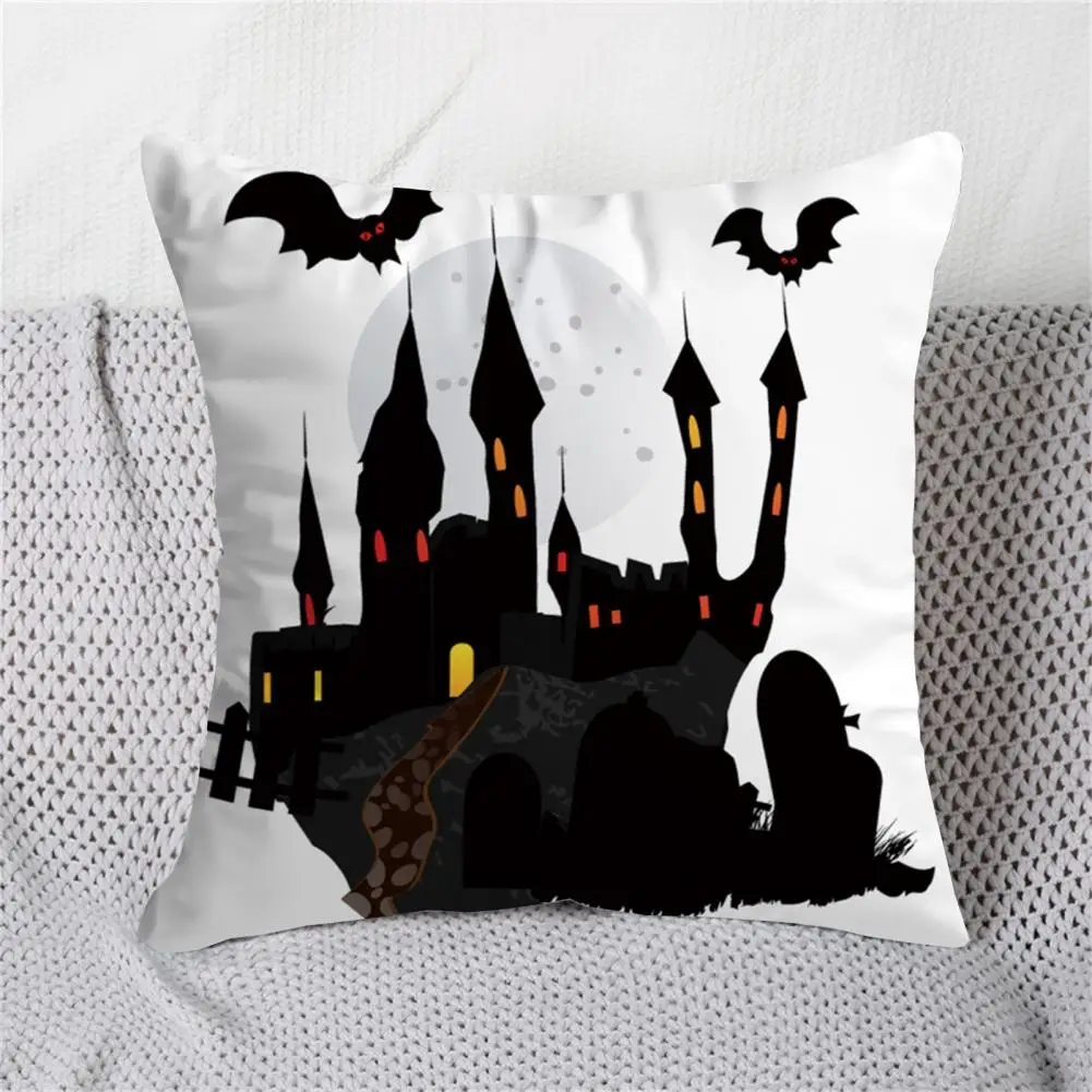 

Halloween Decorations Spooky Halloween Home Decor Festive Pillow Covers Cushion Ornaments with Pumpkin Bat Ghost for Parties