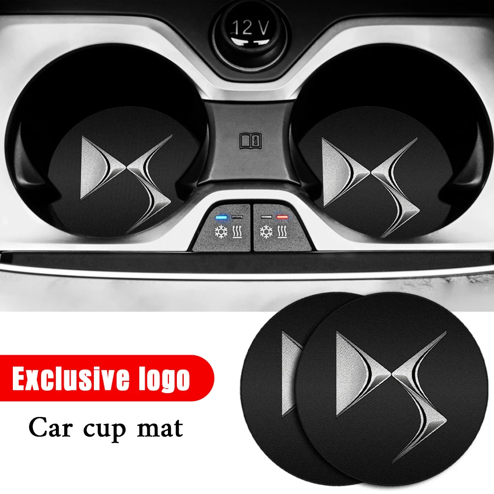 

1/2/4pcs Car Badge Water Cup Holder Mats Anti Slip Coasters Accessories For DS WILD RUBIS SPIRIT 3Cabrio DS4S DS6 DS7 DS4 DS5