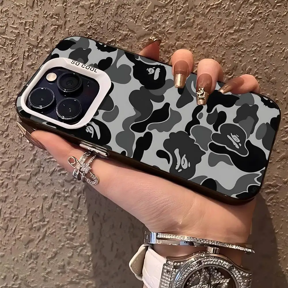 Фото Модный яркий чехол BAPE для iPhone 17 16 15 14 13 12 11 Pro Max Plus, цвет серебристый №5