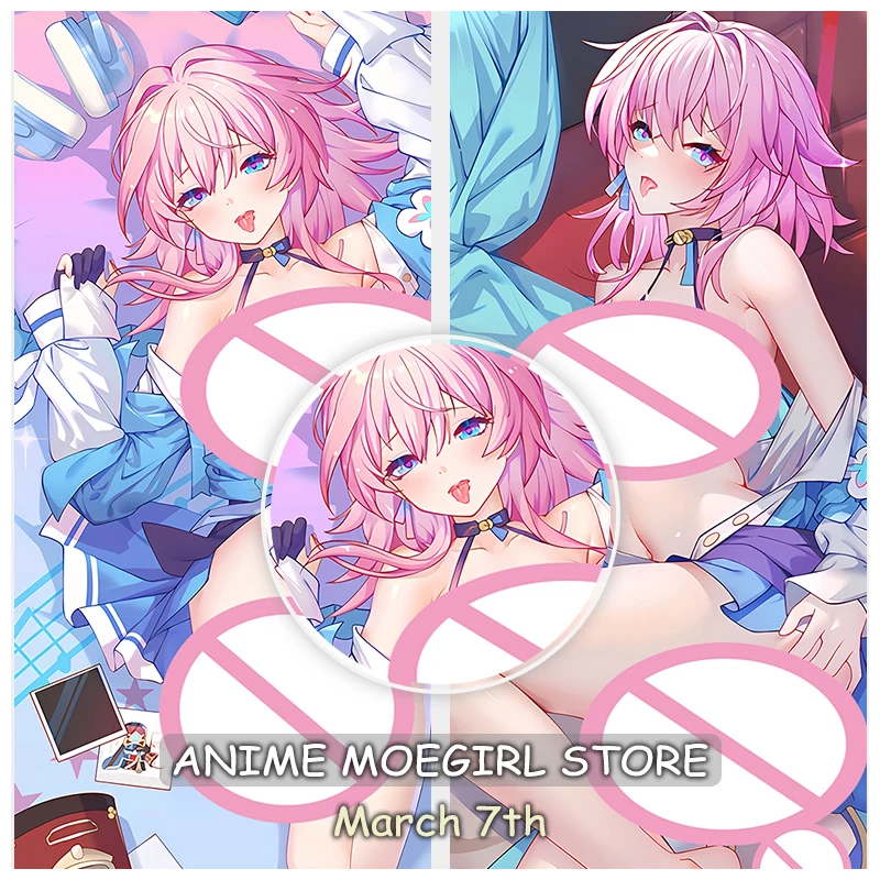 

Kawaii Otaku Anime Fullbody Pillowcase Honkai Star Rail March 7th Hugging Body Throw Pink Pillow Case Decor Bed Cushion Covers