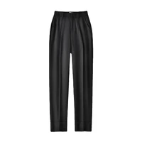 office lady ankle length pants straight summer korean style dress pants for women zipper fly work wear women clothes