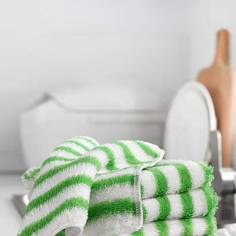 

Новые корейские красочные полосатые полотенца для мытья посуды из бамбукового волокна, влажные и сухие, без удаления волос, кухонные аксессуары для воды