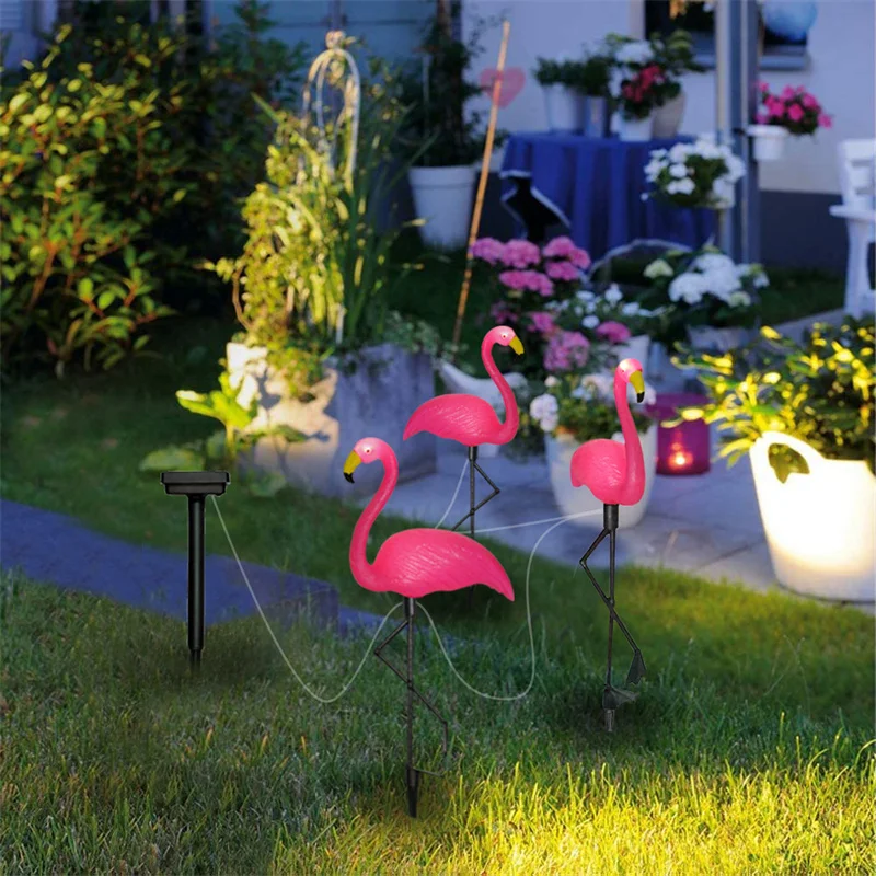 Flamingo Lawn Solar Lamp, Solar Garden Light Solar Yard Lights Waterproof Led Light Outdoor Solar Light for Garden Decorative