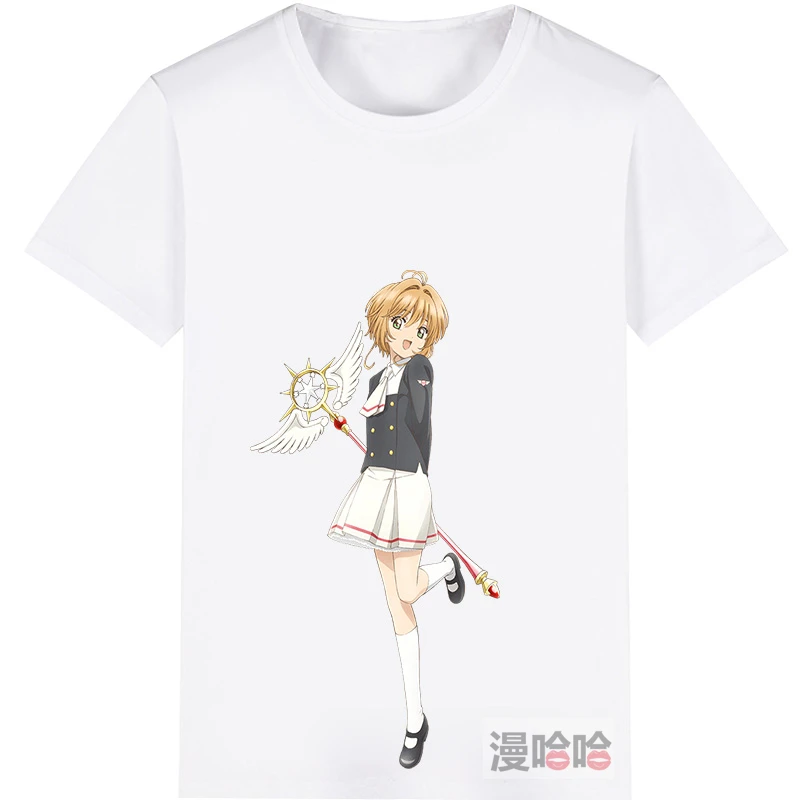 

Cardcaptor Sakura Kinomoto Sakura Cosplay Costume Adult Kids Child Short Sleeve T-shirt T shirt