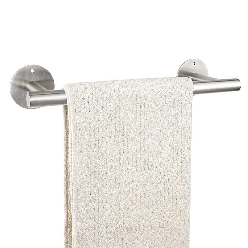 

1PC No Punched Towel Rack 304 Stainless Steel Brushed Single Rod Black/Gold Bathroom Toilet Towel Rail
