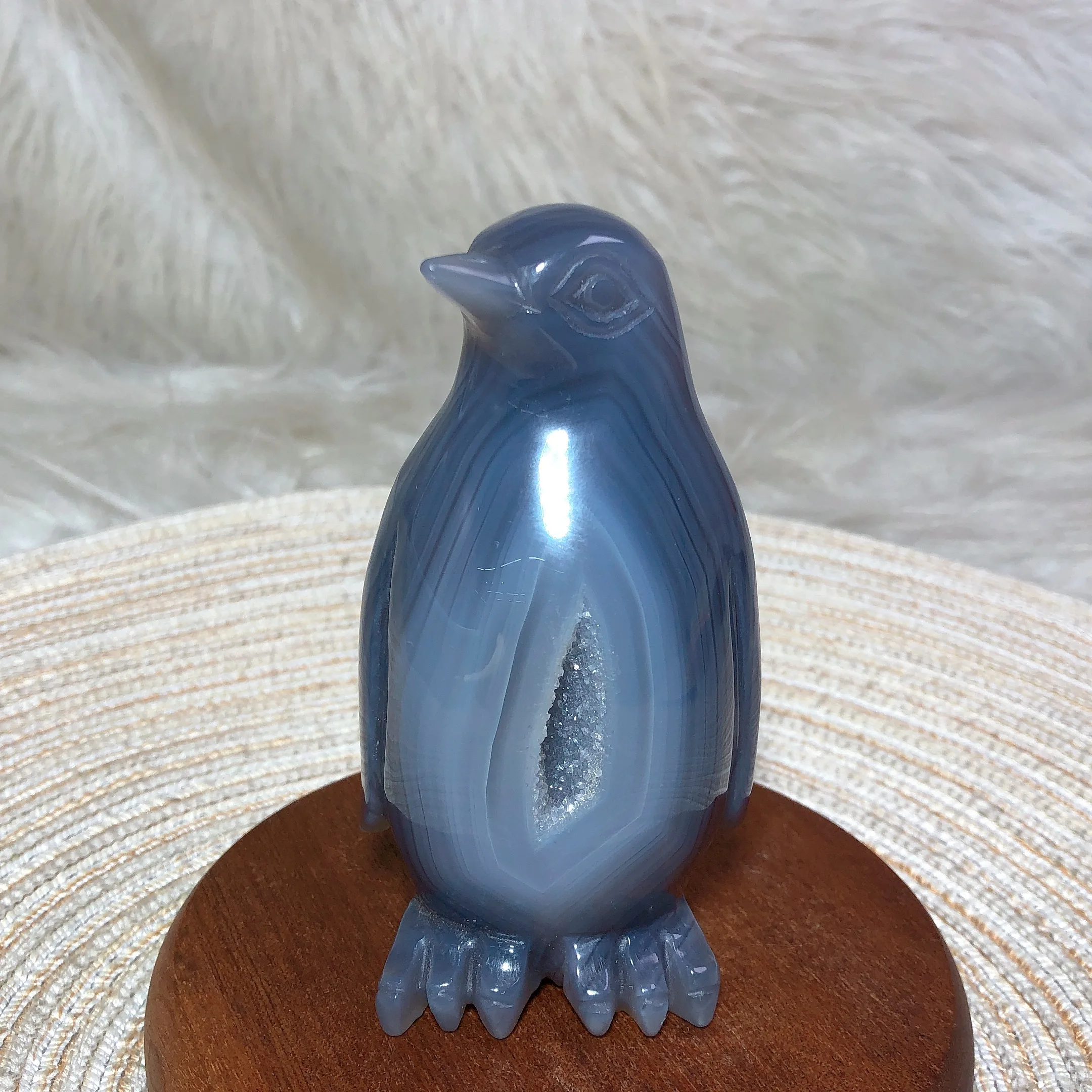 Высококачественные кристаллы природы друза агат Гейд пингвин оптовая продажа