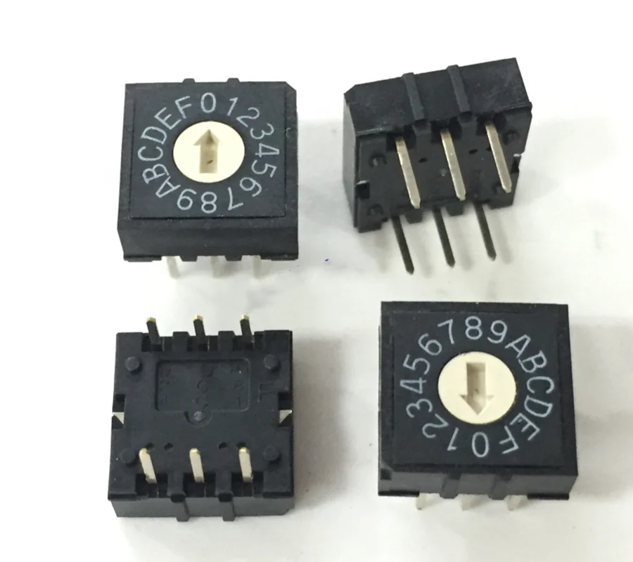 RH3AF-16R-V-B поворотный переключатель, 16-ступенчатый циферблат, поворотный 0-F переключатель кодирования 3:3