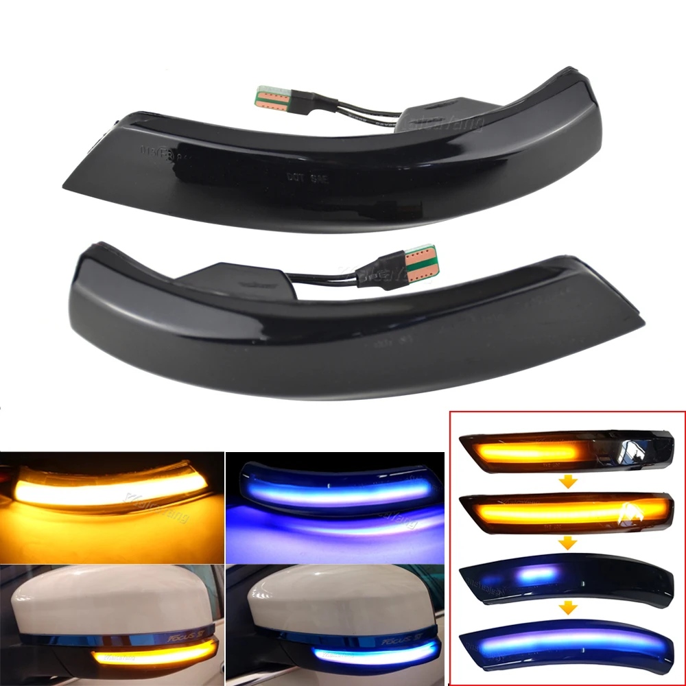 

2pcs LED Dynamic Turn Signal Light For Ford Focus 2 3 Mk2 Mk3 Mondeo Mk4 Side Wing Rearview Mirror Indicator Blinker Light
