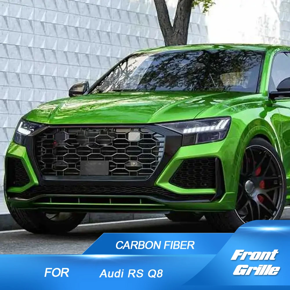 

Real Carbon Front Car Racing Grille Frame Outline Cover Trim Fit For Audi RS Q8 2020-2023 Racing Grille Grill Frame Cover