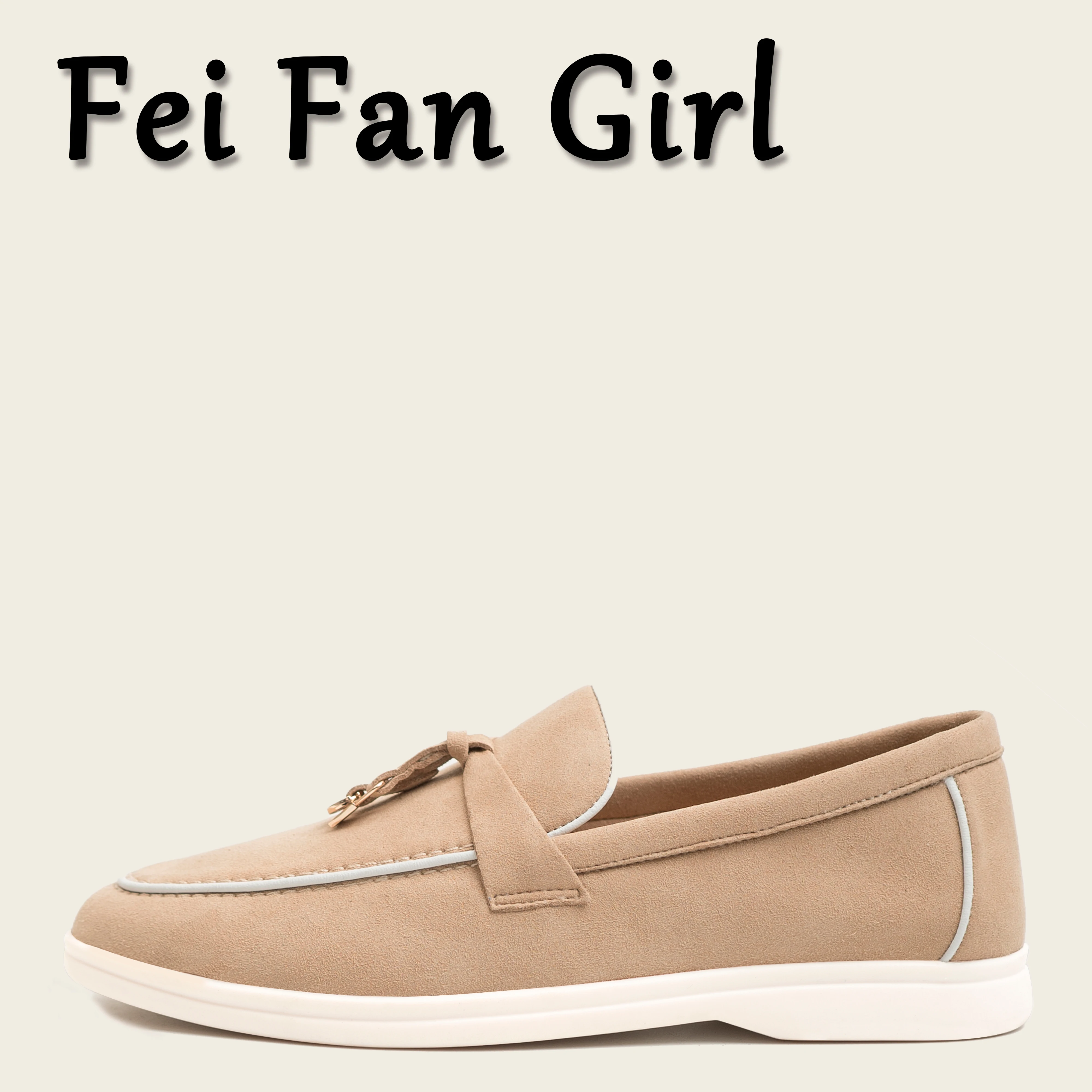 Lock Tassel Slip-On Woman Loafers Genuine Leather Ballets Flats Shoes Spring Autumn Quality Ladies Lazy Shoes Big Size 33-45