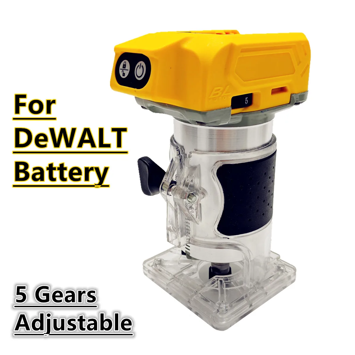 

Для DeWALT 20 В 18 В аккумуляторный электрический триммер бесщеточный деревообрабатывающий обрезной станок фрезерный станок по дереву фрезерный гравировальный долбежный инструмент