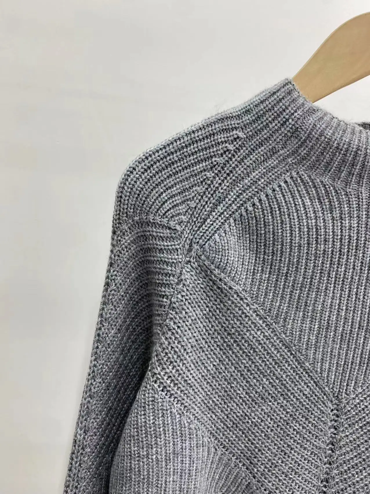 

Women Sweater Mock Neck Casual Long Sleeve Rib Knitted Pullover Top