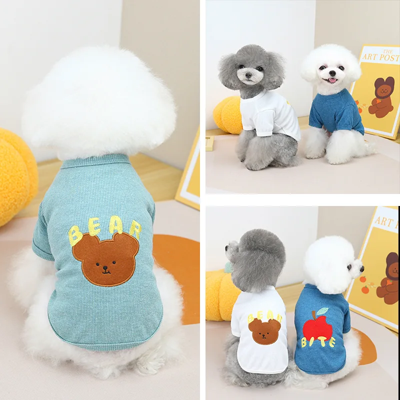 

Pet Supplies Small and Medium Dog Clothes Spring and Summer New Pomeranian Teddy Bear Apple Bear Vest