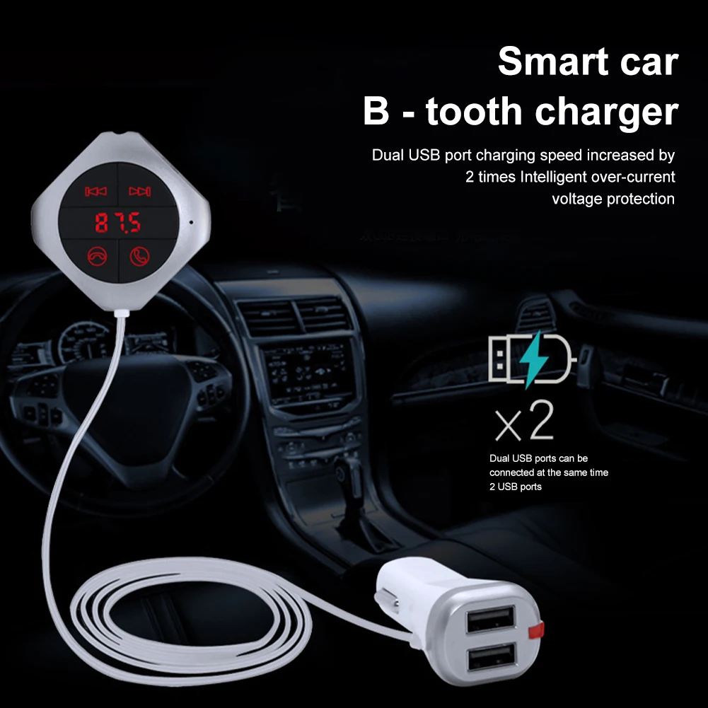 

Bluetooth-совместимый автомобильный комплект, беспроводной FM-трансмиттер, аудиоприемник, голосовые разговоры с 2,5a двойным USB, поддержка AUX TF-рид...
