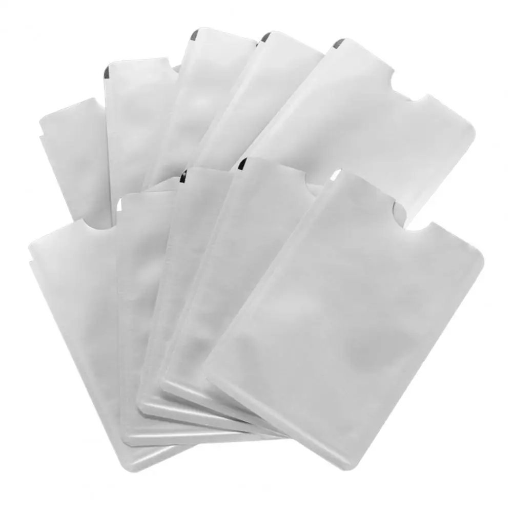 

Lightweight 10Pcs/Set Practical Aluminum Foil Credit Card Holder Wide Application Card Sleeve Convenient for Women