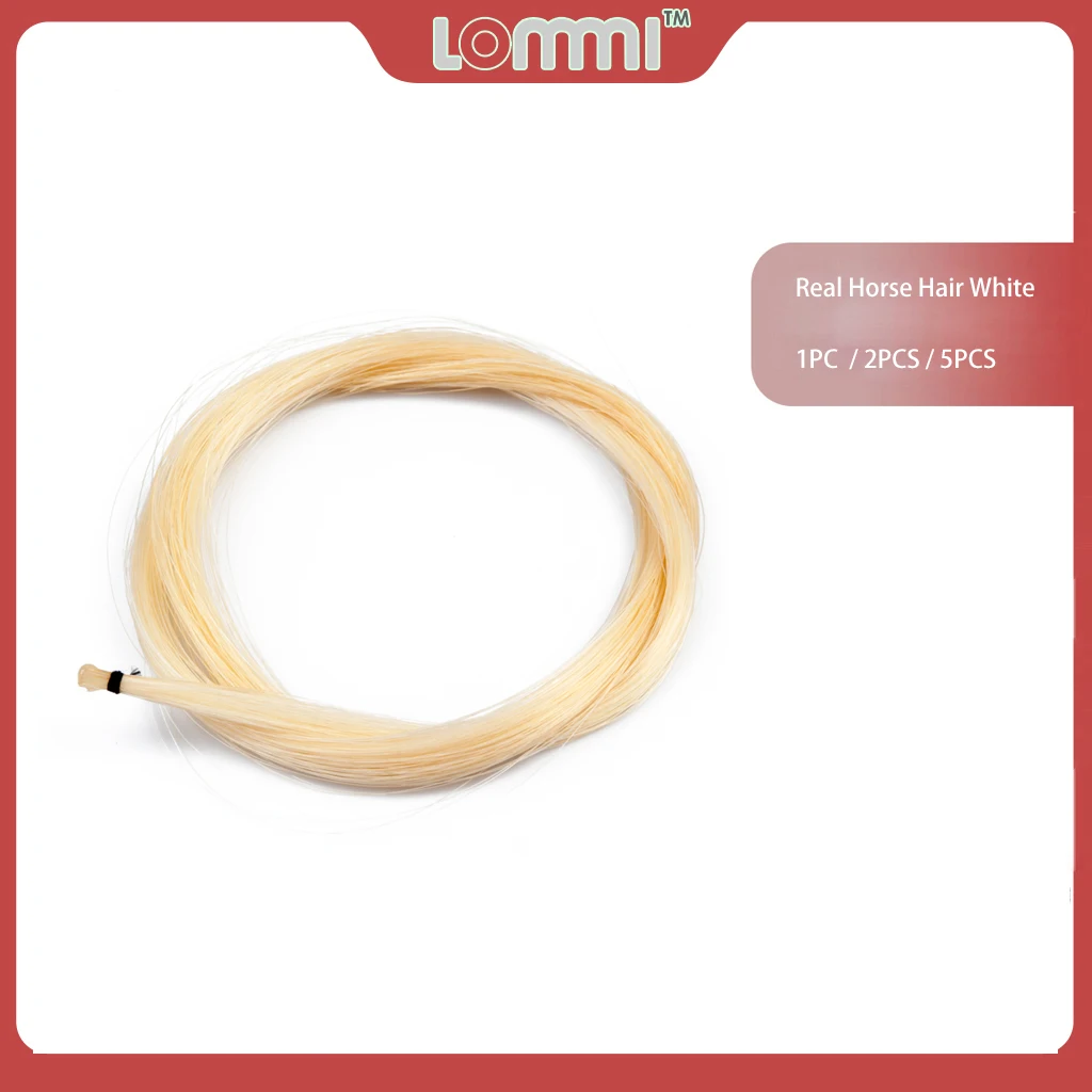 

LOMMI 1PC/2PCS/5PCS Violin Bow Hair Viola Cello White Hank Fiddle Bow Horsehair Hair For Stringed Musical Instruments Accesories