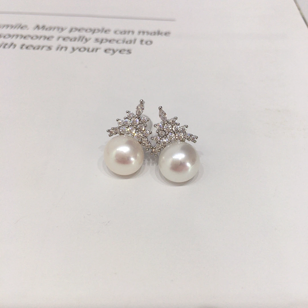 ZHBORUINI высококачественные серьги с натуральным пресноводным жемчугом для женщин