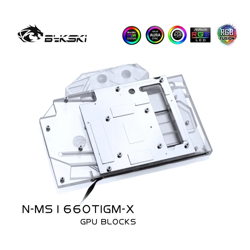 Водный блок Bykski для MSI GeForce GTX 1660 Ti Gaming X 6G / ARMOR OC/полное покрытие медная
