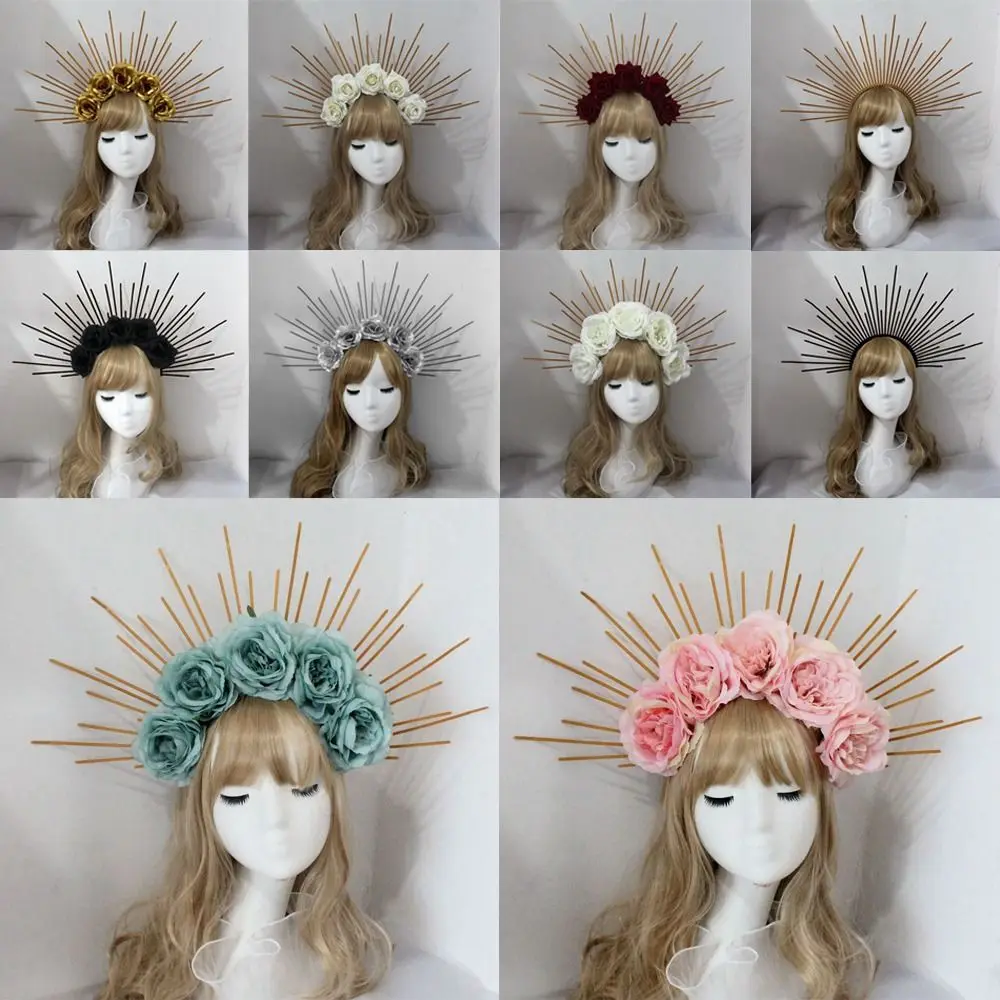 

Handmade Headdress Parts Vintage Gothic Lolita Tiara DIY Crown Material Kits Wedding Headpiece Sun Goddess Headwear