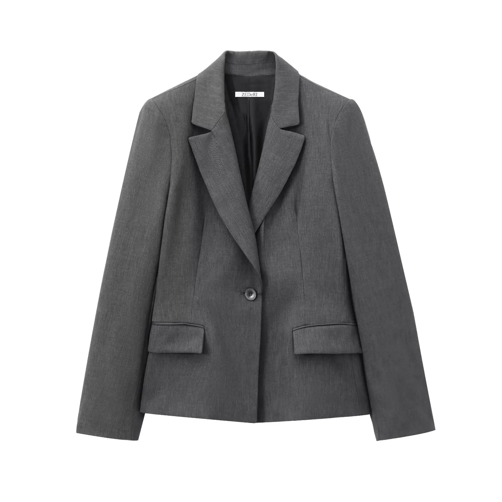 HH TRAF женский осенний шикарный однобортный пиджак с отложным воротником и