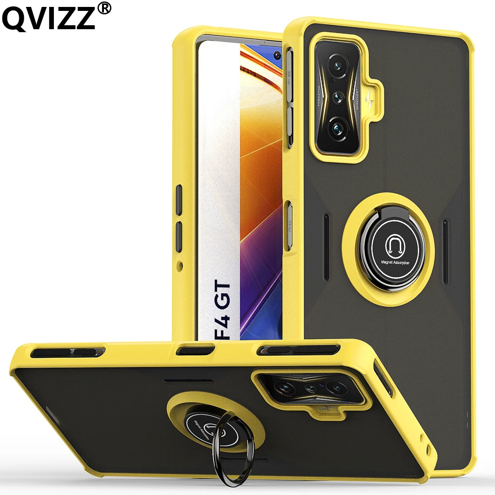 

Luxury Magnetic Phone Case for Xiaomi POCO F4 GT 5G Transparent Ring Stand Shockproof Cover Redmi K50 Gaming K50 Pro Hard Cases
