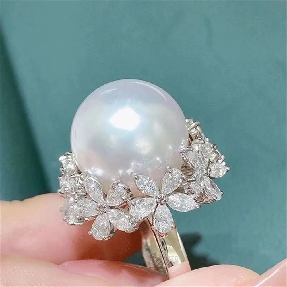 

Жемчужные маленькие аксессуары «сделай сам», ювелирные изделия из стерлингового серебра 925 пробы, Золотое кольцо, пустые бусины 15-16 мм