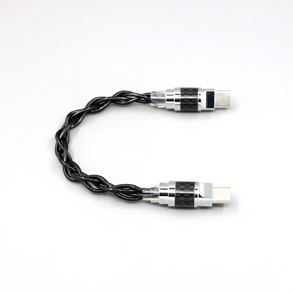 Фото Кабель OTG USB-C Type-C (штекер-штекер) из чистого серебра OCC с графеновым сплавом для мобильных телефонов ONIX Alpha XI1 CAP, декодер с маленьким хвостовиком №4